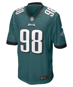 Alternative view of Jalen Carter Philadelphia Eagles Nike 2023 NFL Draft First Round Pick Game Jersey - Midnight Green