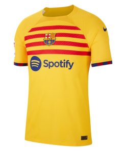 Alternative view of Barcelona Nike 2022/23 Fourth Vapor Match Custom Authentic Jersey - Yellow