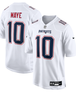 Drake Maye New England Patriots Nike Game Jersey - Tundra White/Black