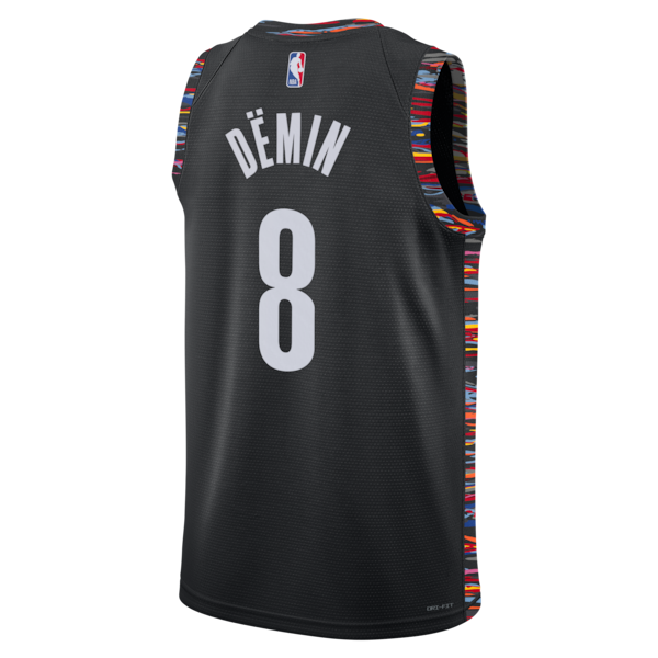 Egor D?min Brooklyn Nets Nike Unisex 2025/26 Swingman Jersey - City Edition - Black - Image 4