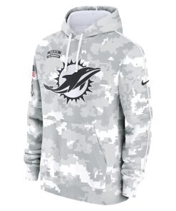 Alternative view of Miami Dolphins Nike 2024 Salute to Service Club Fleece Pullover Hoodie - Arctic Camo