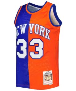 Alternative view of Patrick Ewing New York Knicks Hardwood Classics 1991/92 Split Swingman Jersey - Blue/Orange