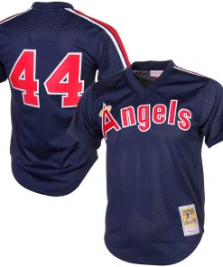 Reggie Jackson California Angels Cooperstown Mesh Batting Practice Jersey - Navy