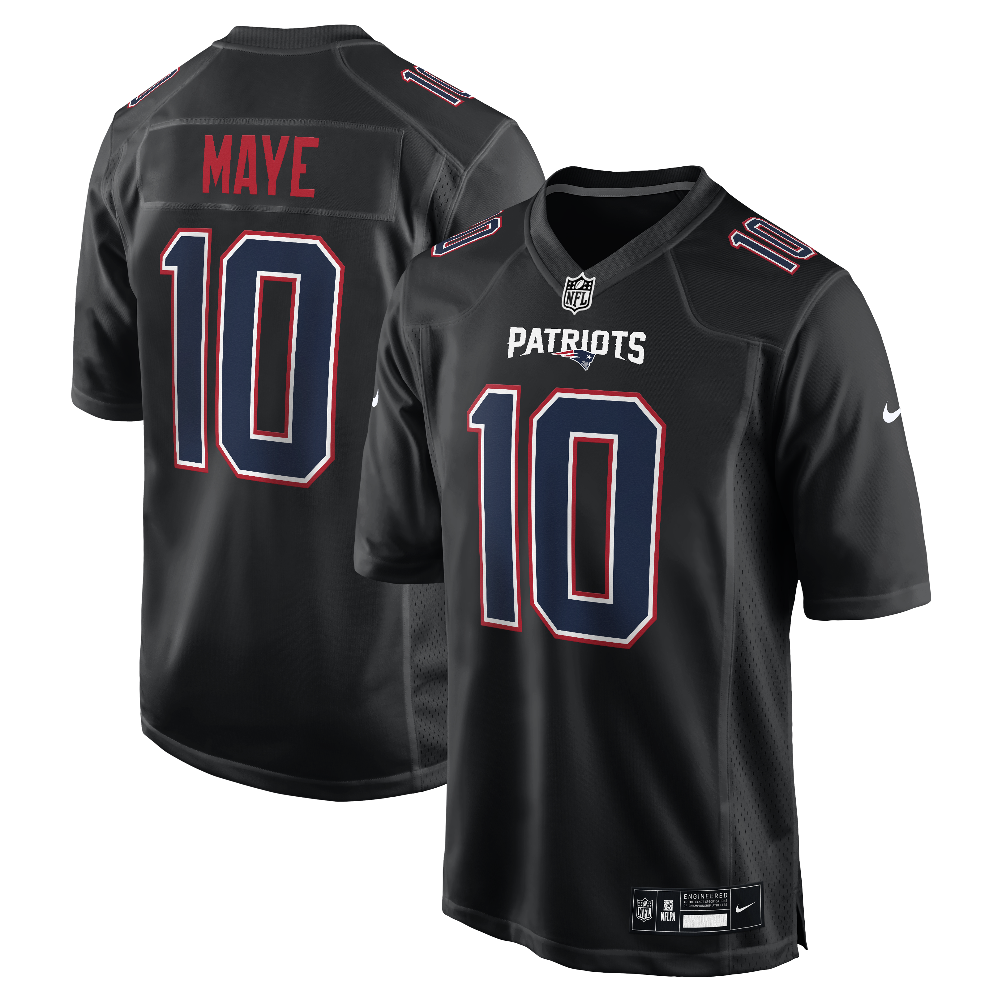 Drake Maye New England Patriots Nike Game Jersey - Tundra White/Black - Image 5