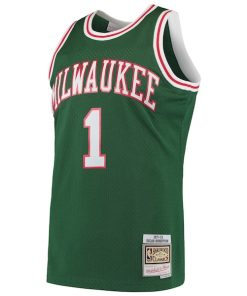 Alternative view of Oscar Robertson Milwaukee Bucks 1971/72 Hardwood Classics Swingman Jersey - Green