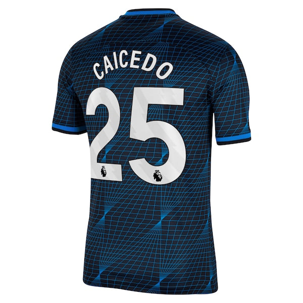 Mois¨¦s Caicedo Chelsea Nike 2023/24 Away Stadium Replica Player Jersey - Navy/Blue/Mint - Image 4