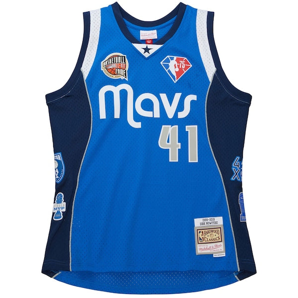 Dirk Nowitzki Dallas Mavericks Unisex Hall of Fame Class of 2023 Throwback Swingman Jersey - Blue - Image 2