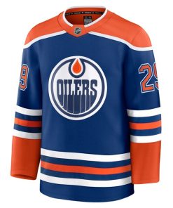 Alternative view of Leon Draisaitl Edmonton Oilers  Home Premium Jersey - Royal