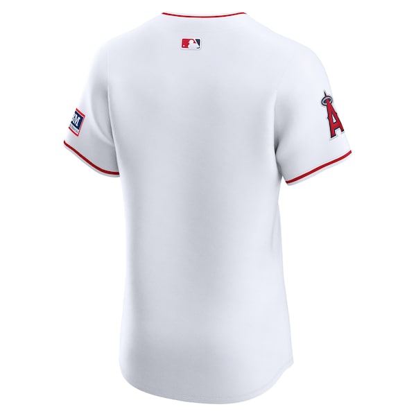 Los Angeles Angels Nike Home Elite Patch Jersey - White - Image 3