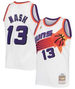 Alternative view of Steve Nash Phoenix Suns 2001/02 Hardwood Classics Swingman Jersey - White/Purple