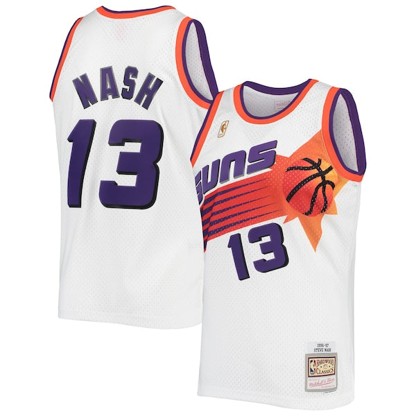 Steve Nash Phoenix Suns 2001/02 Hardwood Classics Swingman Jersey - White/Purple - Image 2