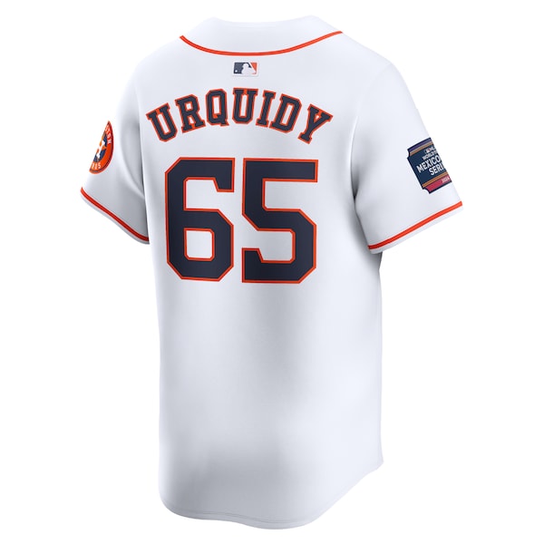 Jose Urquidy Houston Astros Nike 2024 MLB World Tour Mexico City Series Home Limited Player Jersey - White - Image 3