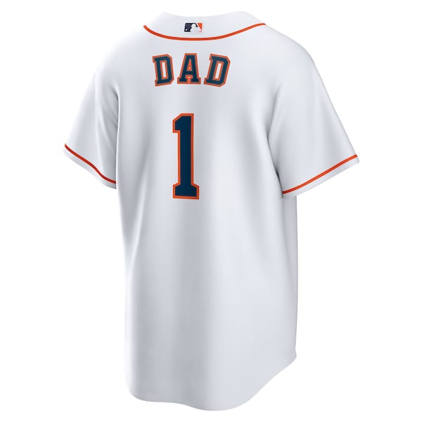 Houston Astros Nike #1 Dad Home Replica Jersey - White - Image 3