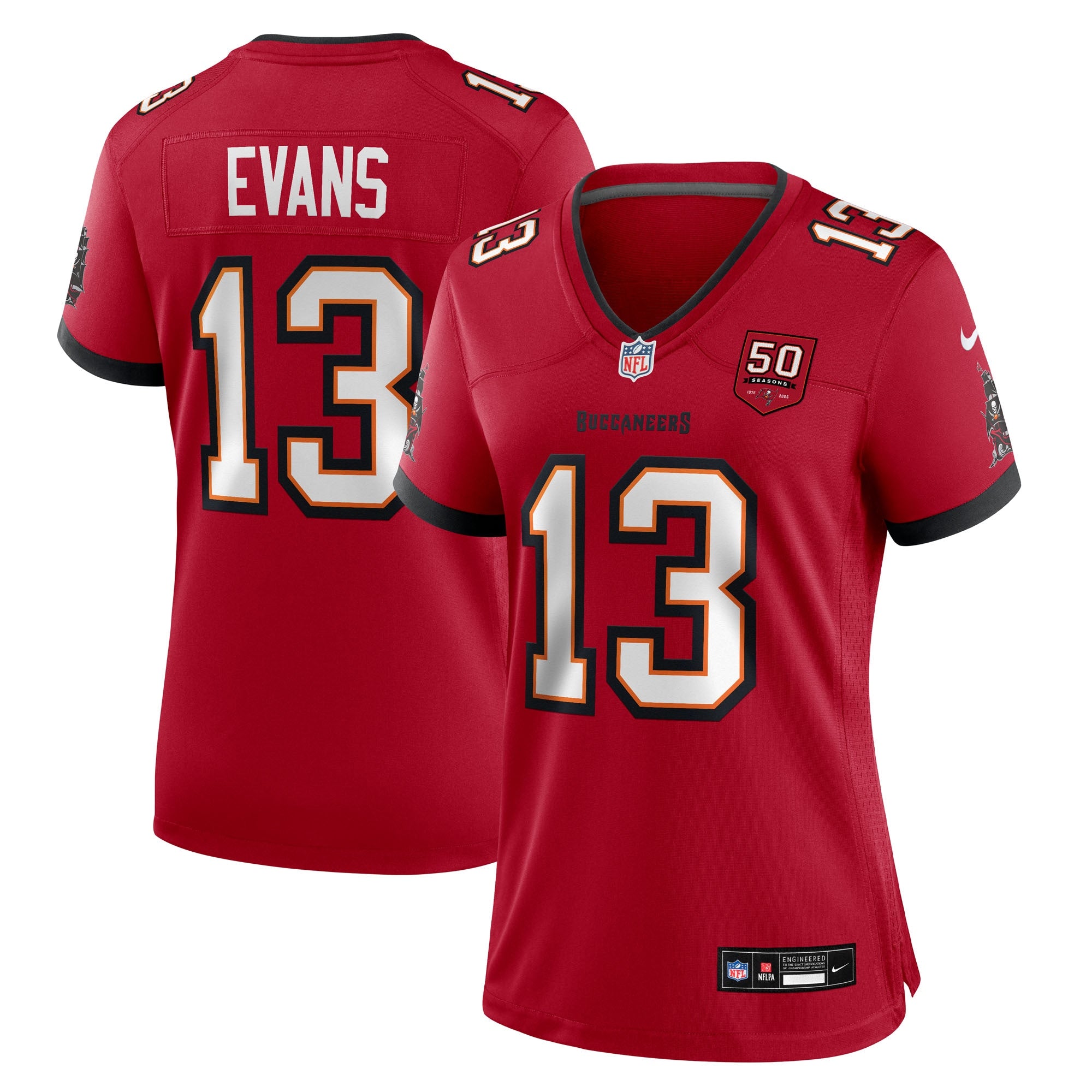 Mike Evans Tampa Bay Buccaneers Nike Women's 50th Season White Game Jersey - White/Red - Image 6