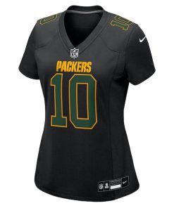 Alternative view of Jordan Love Green Bay Packers Nike Women's Fashion Game Jersey - Black