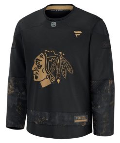 Alternative view of Chicago Blackhawks  2024 Military Appreciation Practice Jersey - Black