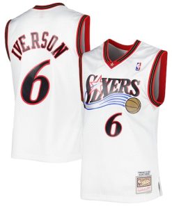 Allen Iverson Philadelphia 76ers 2001/02 Hardwood Classics Swingman Jersey - White/Red