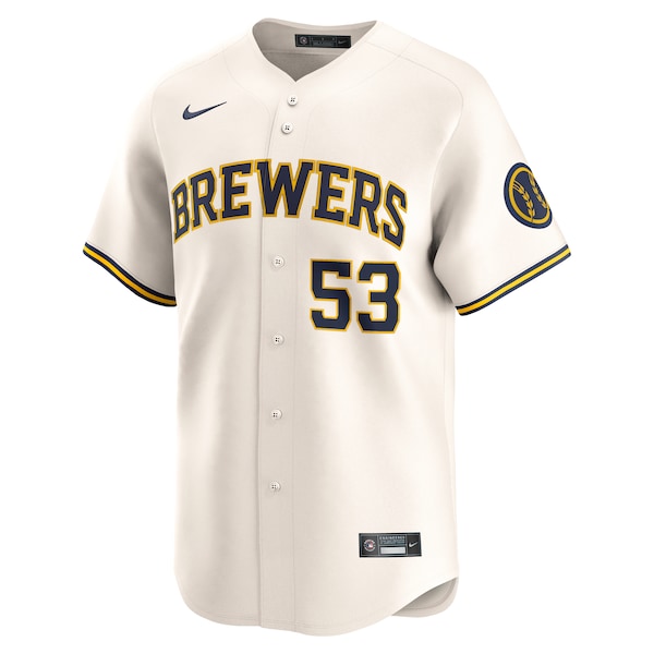 Brandon Woodruff Milwaukee Brewers Nike Home Limited Player Jersey - Cream - Image 2