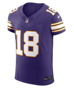 Alternative view of Justin Jefferson Minnesota Vikings Nike Alternate Vapor F.U.S.E. Elite Jersey - Purple