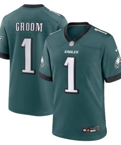 Number 1 Groom Philadelphia Eagles Nike Game Jersey - Midnight Green