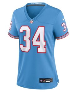 Alternative view of Earl Campbell Tennessee Titans Nike Women's Oilers Throwback Retired Player Game Jersey - Light Blue