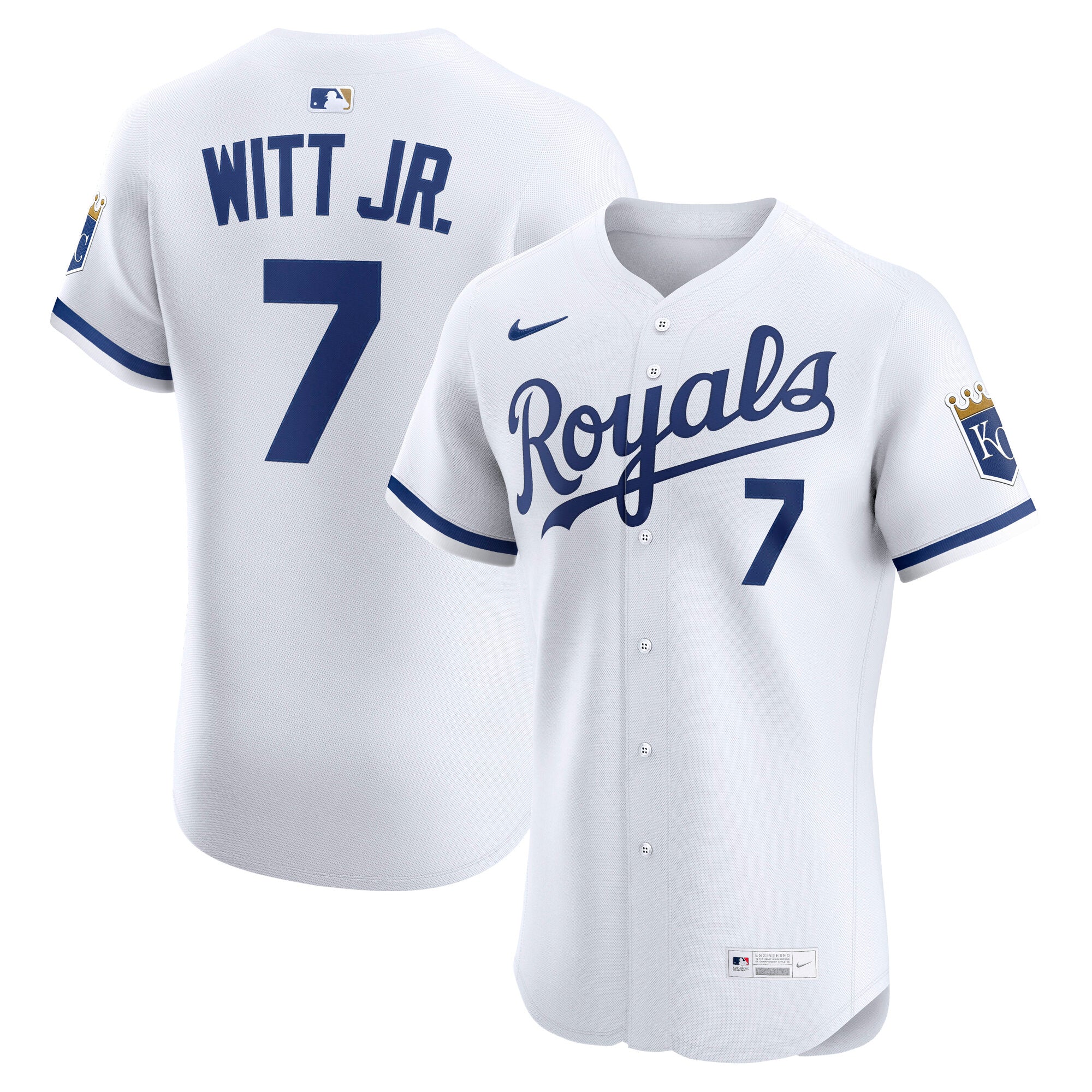 Bobby Witt Jr. Kansas City Royals Nike Alternate 2 Elite Player Jersey - Royal/White - Image 6
