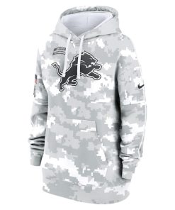 Alternative view of Detroit Lions Nike Women's 2024 Salute To Service Club Fleece Pullover Hoodie - Arctic Camo