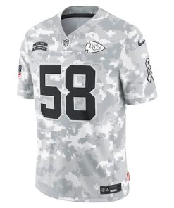 Alternative view of Derrick Thomas Kansas City Chiefs Nike 2024 Salute to Service Retired Player Limited Jersey - Arctic Camo