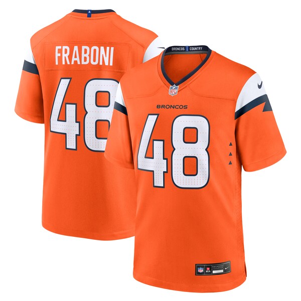 Mitchell Fraboni Denver Broncos Nike Team Game Jersey - Orange - Image 2