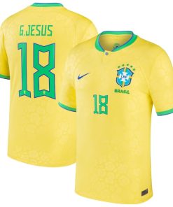 Gabriel Jesus Brazil National Team Nike 2022/23 Replica Home Jersey - Yellow