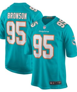 Josiah Bronson Miami Dolphins Nike Home Game Player Jersey - Aqua