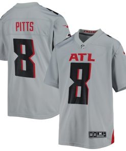 Kyle Pitts Atlanta Falcons Nike Youth Inverted Game Jersey - Gray