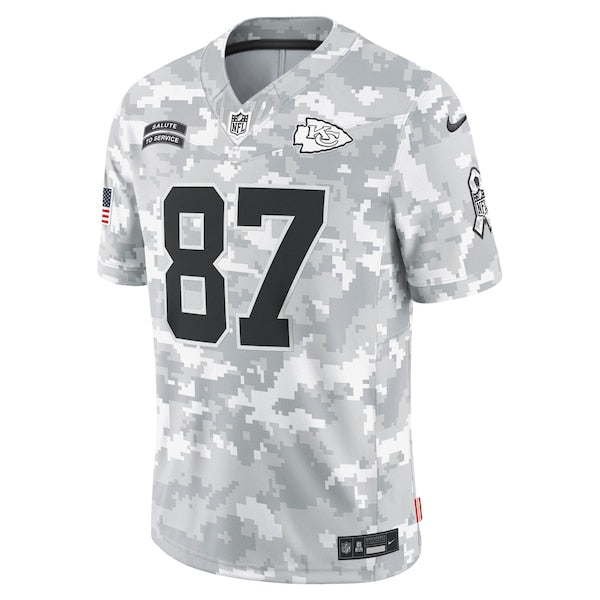 Travis Kelce Kansas City Chiefs Nike 2024 Salute to Service Limited Jersey - Arctic Camo - Image 2
