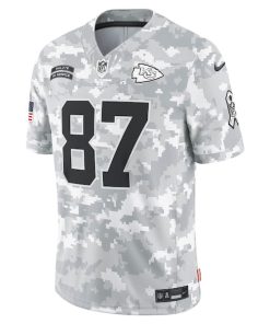 Alternative view of Travis Kelce Kansas City Chiefs Nike 2024 Salute to Service Limited Jersey - Arctic Camo