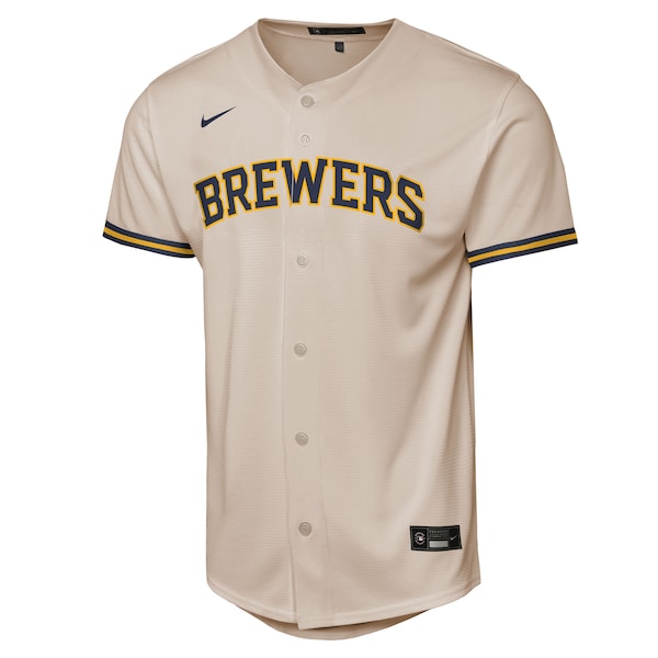 Jackson Chourio Milwaukee Brewers Nike Youth Home Replica Player Jersey - Cream - Image 2