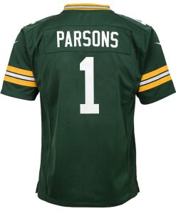 Alternative view of Micah Parsons Green Bay Packers Nike Youth Game Player Jersey - Green/White