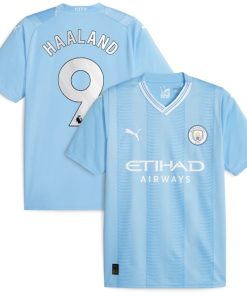 Erling Haaland Manchester City Puma 2023/24 Home Replica Player Jersey - Sky Blue