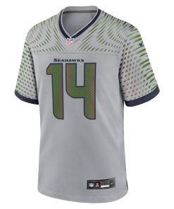 Alternative view of Sam Darnold Seattle Seahawks Nike 2025 Rivalries Collection Game Jersey - Wolf Gray