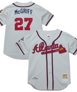 Fred McGriff Atlanta Braves  1995 Throwback Authentic Jersey - Gray