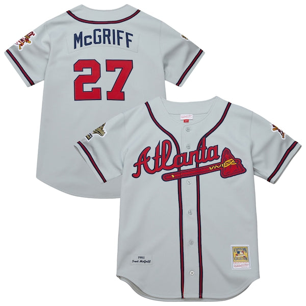 Fred McGriff Atlanta Braves 1995 Throwback Authentic Jersey - Gray