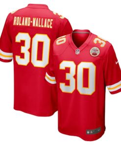 Alternative view of Chris Roland-Wallace Kansas City Chiefs Nike  Game Jersey -  Red