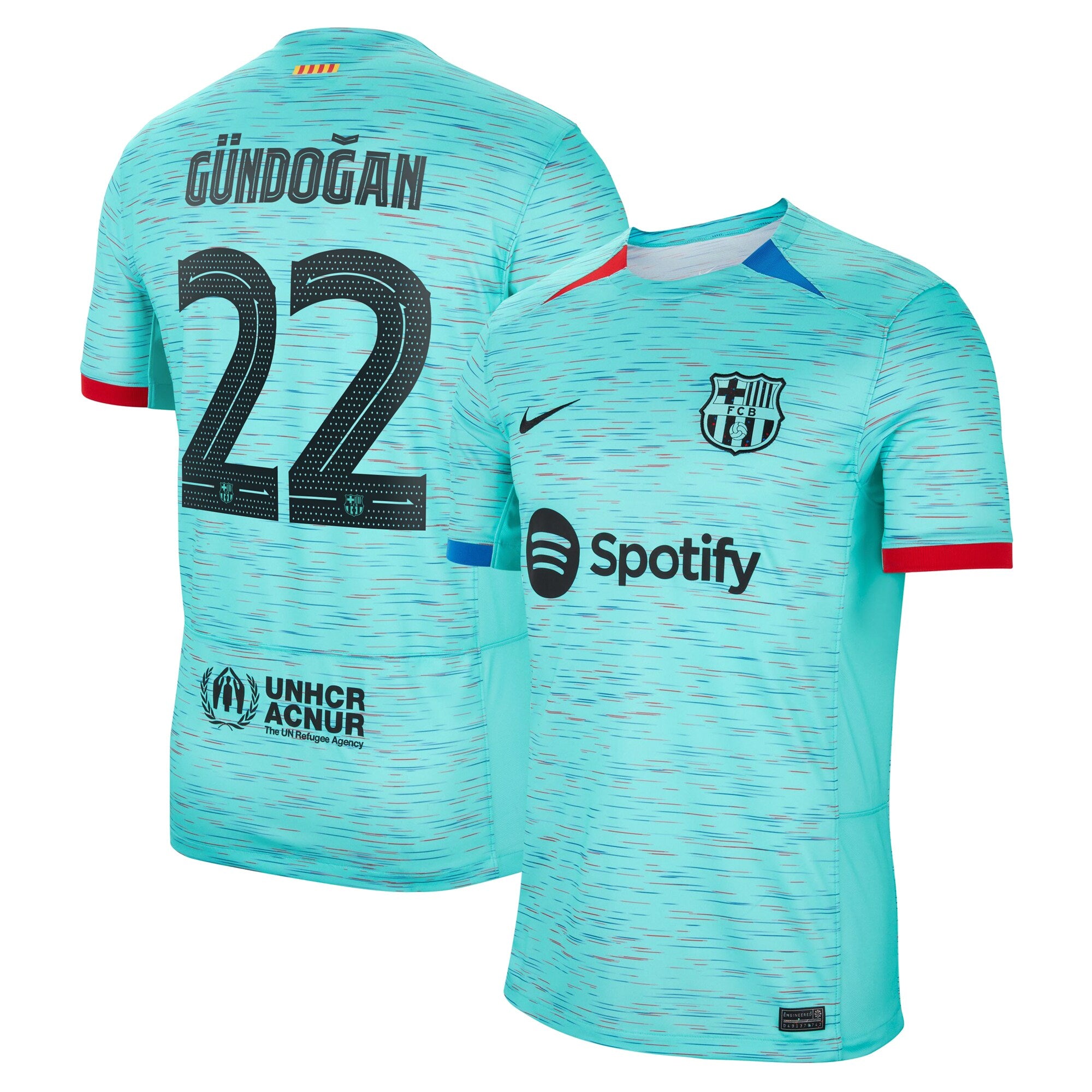 Ilkay G¨¹ndogan Barcelona Nike 2023/24 Home Stadium Replica Player Jersey - Royal/Aqua/White - Image 6
