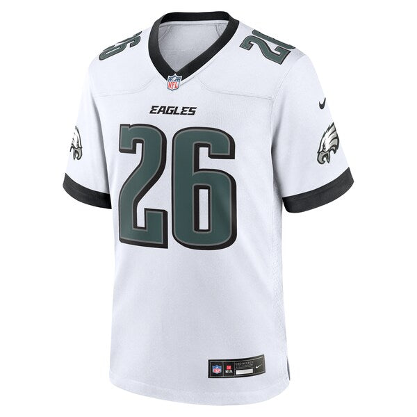 Saquon Barkley Philadelphia Eagles Nike White Game Jersey - White/Black/Green/Kelly Green - Image 3