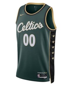 Alternative view of Boston Celtics Nike Unisex 2022/23 Swingman Custom Jersey - City Edition - Kelly Green