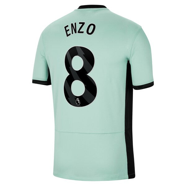 Enzo Fern¨¢ndez Chelsea Nike 2023/24 Third Stadium Replica Player Jersey - Mint/Blue/Navy - Image 4