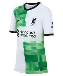 Alternative view of Liverpool Nike Youth 2023/24 Away Replica Jersey - White