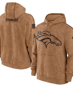 Denver Broncos Men's Nike Brown 2023 Salute To Service Club Pullover Hoodie