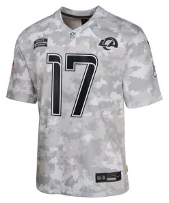 Alternative view of Puka Nacua Los Angeles Rams Nike Youth 2024 Salute to Service Game Jersey - Arctic Camo