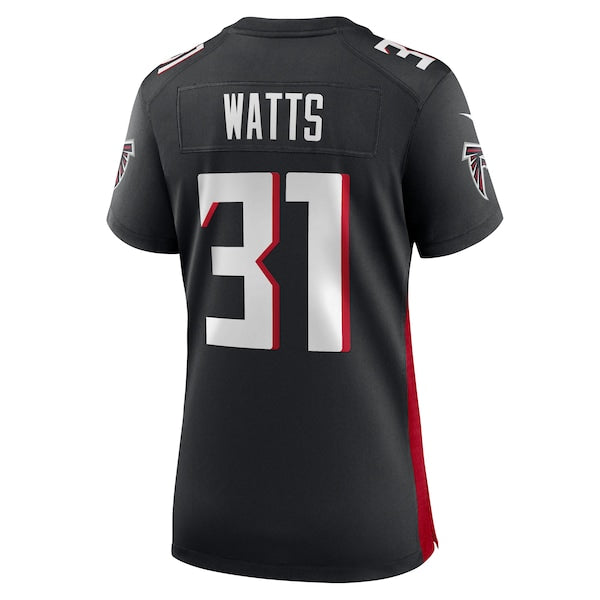 Xavier Watts Atlanta Falcons Nike Women's Team Game Jersey - Black - Image 3