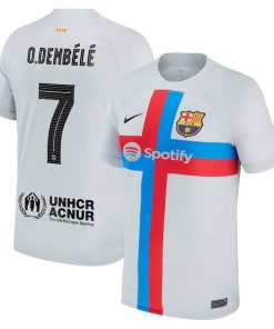 Ousmane Dembele Barcelona Nike 2022/23 Third Breathe Stadium Replica Player Jersey - Gray